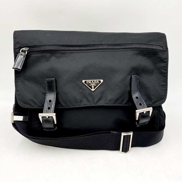 Prada Vela Bag Black Messenger Nylon - Picture 1 of 16